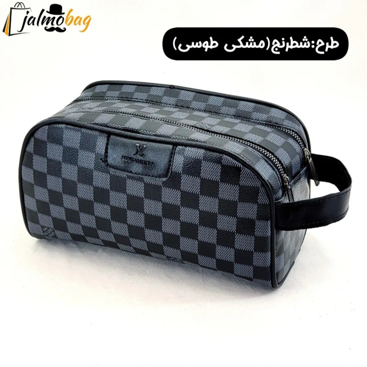 کیف دستی مردانه چرم صنعتی ضخیم دو خانه بند دستی