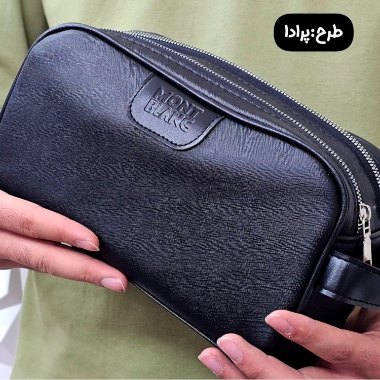 کیف دستی مردانه چرم صنعتی ضخیم دو خانه بند دستی