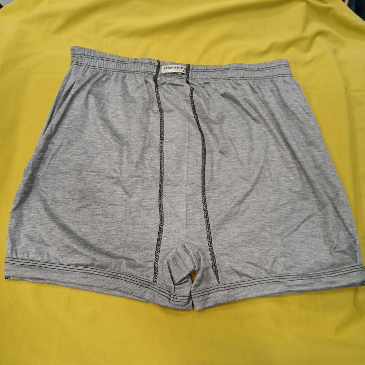 شورت پادار مردانه پنبه ملانژ رنگ سفید و طوسی و زغالی سایز بزرگ