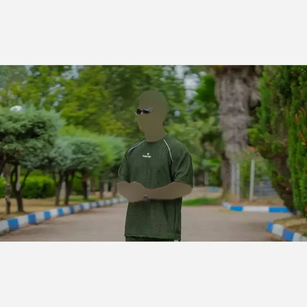 ست تیشرت شلوار بیسکویتی طرح INSSTUDIDS مغزی دوزی دو جیب