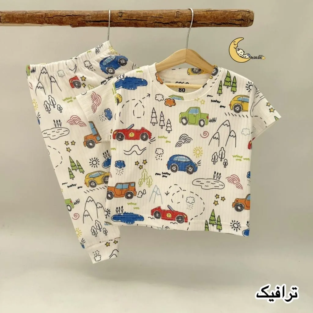 ست تیشرت و شلوار راحتی بچگانه نخ پنبه برند کوکو