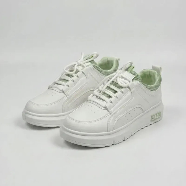 ونس سفید وارداتی زنانه رویه چرم کفی طبی کف دوخت شده